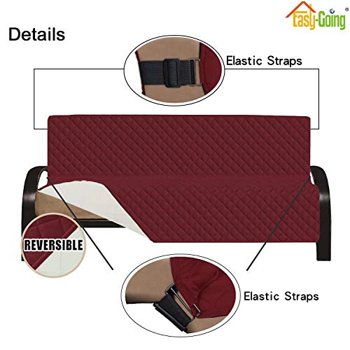 Reversible Couch Cover (Christmas Red/Ivory / Large Futon)