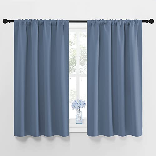 Blackout Curtains for Bedroom (Stone Blue / 42"W x 48"L (Pack of 2))