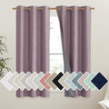 Chaise Mauve Vintage Linen 100% Blackout Curtains for Dining Room (42"W x 45"L (Pack of 2) / Chaise Mauve)