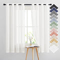 Linen Sheer Curtains Flax Textured (52"W x 63"L (Pack of 2) / Ivory)