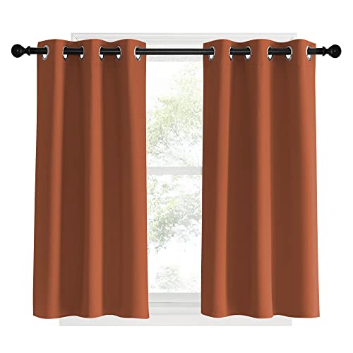 Kitchen Curtains Small Window Curtains & Drapes (Burnt Orange / 34"W x 40"L (Pack of 2))
