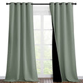 Greyish Green Blackout Curtains 90 inches Long (Greyish Green / 46"W x 90"L (Pack of 2))