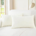 Decorative Couch Throw Pillow Covers 20 X 12 Inches Cream (20" x 12" (Pack of 2) / Cream)