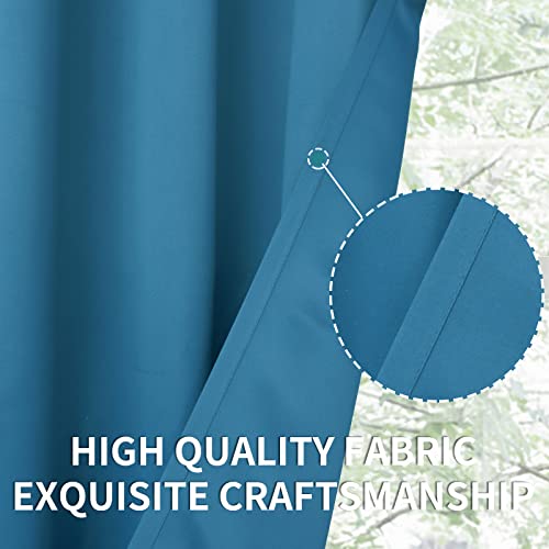 Short Curtains for Small Window 54 Inch Long (Steel Blue / 38"W x 54"L (Pack of 2))