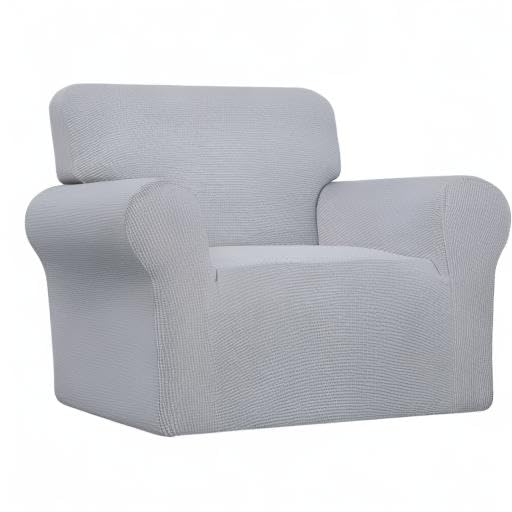 Stretch Chair Slipcover with Arm Washable Silver Gray (Small Chair / Silver Gray)