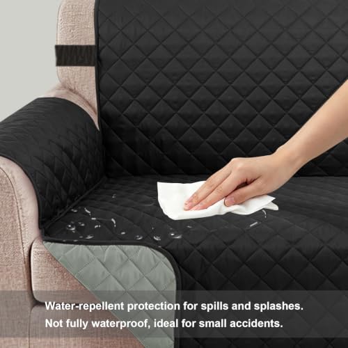 Reversible Recliner Chair Covers (Black/Grey / 28'' Recliner)