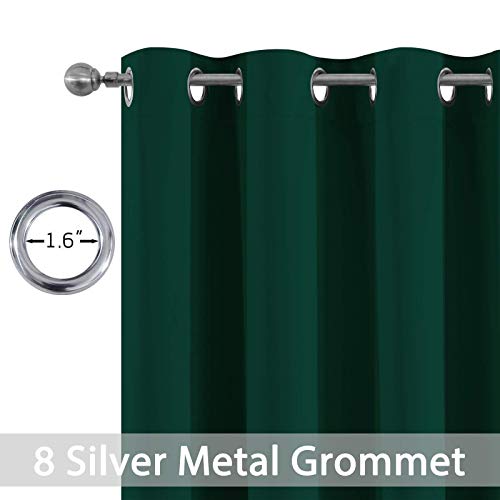 Room Darkening Curtains 52x63 inch Length Dark Green (Dark Green / 52"W x 63"L (Pack of 2))