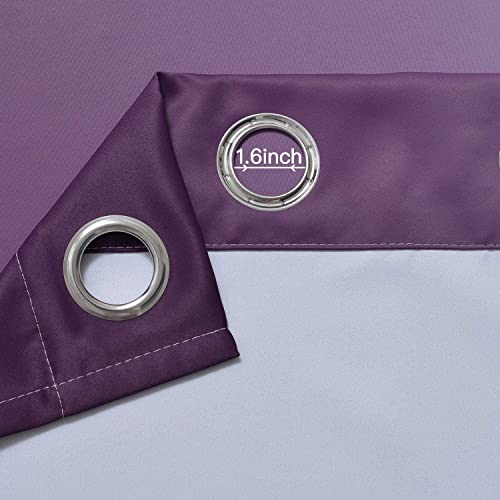 Ombre Curtains Purple and Greyish White for Living Room (42"W x 63"L (Pack of 2) / Purple)