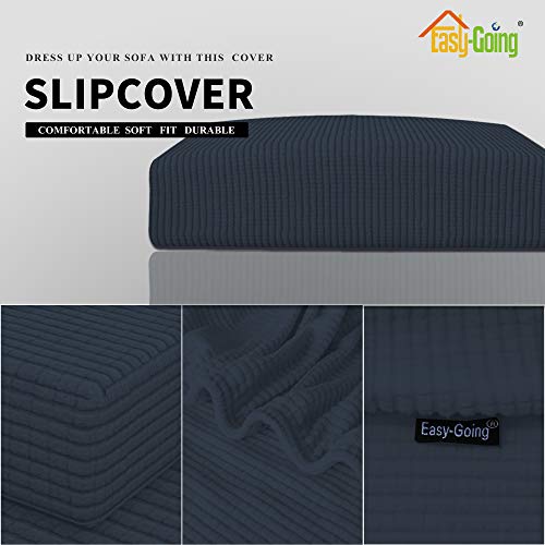 Stretch 1 Piece Loveseat Couch Cushion Cover for Sofa (Medium / Dark Blue)