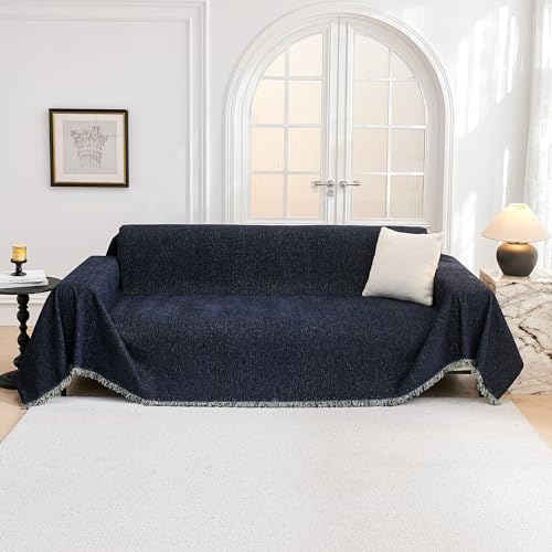 Couch Covers Sectional Couch Covers for Pet Sofa (91" x 118" / Navy Blue)