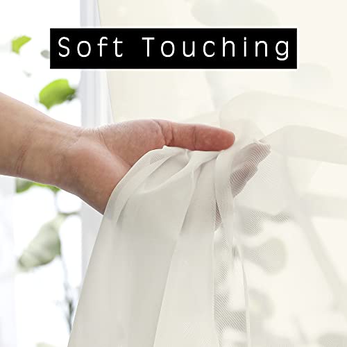 Ivory Sheer Curtains 72 Inches Long 2 Panels (Ivory / 42"W x 72"L (Pack of 2))