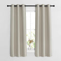 Bedroom Blackout Curtains 63 inches Long (Natural / 37"W x 63"L (Pack of 2))