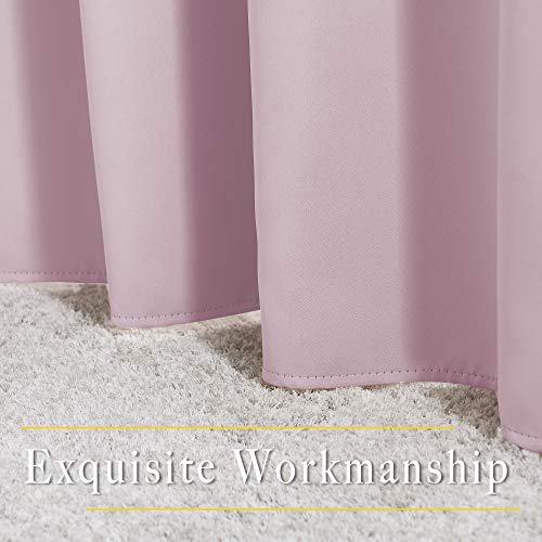 Bedroom Curtains Room Darkening Draperies (Baby Pink / 52"W x 54"L (Pack of 2))