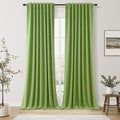 100% Blackout Curtains 90 Inch Length 2 Panels Set for Living Room Bedroom Back Tab Thermal Insulated Black Out Linen Drapes Room Darkening Lime Green (Lime Green / 52"W x 90"L (Pack of 2))