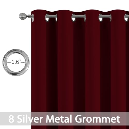 Room Darkening Curtains 52x84 inch Length Wine Red (Wine Red / 52"W x 84"L (Pack of 2))