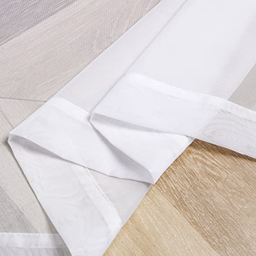 Extra Long White Sheer Curtains 144 inch 2 Panels Set (White / 42"W x 144"L (Pack of 2))