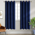 Navy Blue Blackout Curtains for Bedroom 72 Inch Long (Navy / 46"W x 72"L (Pack of 2))