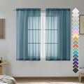 Dusty Blue Sheer Curtains 45 Inches Long 2 Panels (Dusty / 42"W x 45"L (Pack of 2))