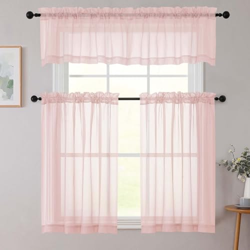 Blush Valances for Windows (Blush / 42"W x 14"L (Pack of 2))