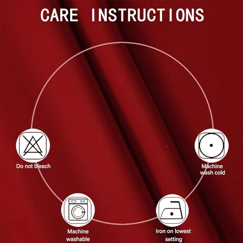 Blackout Curtains 66 x 72 Inch Long Red Curtains Set of 2 Panels Room Darkening Curtains for Bedroom and Living Room (Red / 66"W x 72"L (Pack of 2))