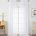 White Sheer Curtains for Windows 108 inches Long 2 Panels Set (White / 42"W x 108"L (Pack of 2))