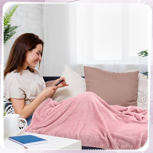 4 Pcs Fleece Throw Blanket (Gradient Purple)