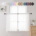 Aiyufneg White Sheer Curtains 36 inch Length Kitchen Tiers Short Voile Curtains (40"W x 36"L (Pack of 2) / White)