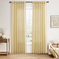 Linen Curtains (52"W x 84"L (Pack of 2) / Cream Yellow)