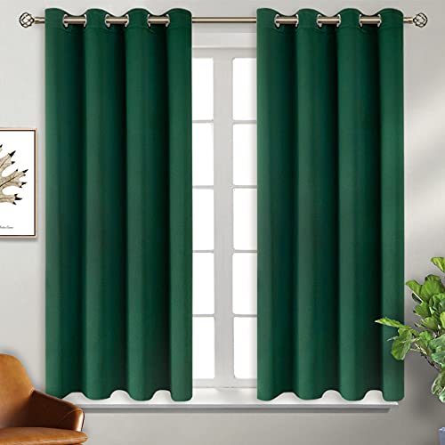 Emerald Green Blackout Curtains for Bedroom 54 Inch Long (Emerald Green / 46"W x 54"L (Pack of 2))