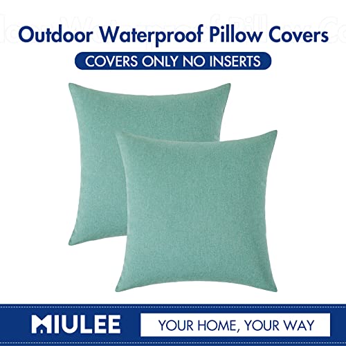 Decorative Outdoor Pillow Covers Euro Waterproof 22x22 Teal (22" x 22" (Pack of 2) / Teal)