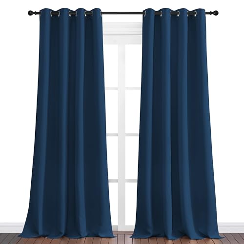 Blackout Curtains for Office 2 Panels 55 x 120 (Moroccan Blue / 55"W x 120"L (Pack of 2))