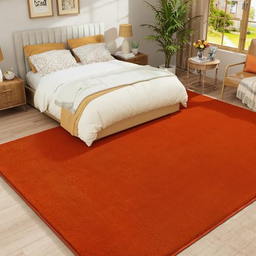 Modern Area Rug for Bedroom Living Room (5' x 8' (Rectangular) / Orange)