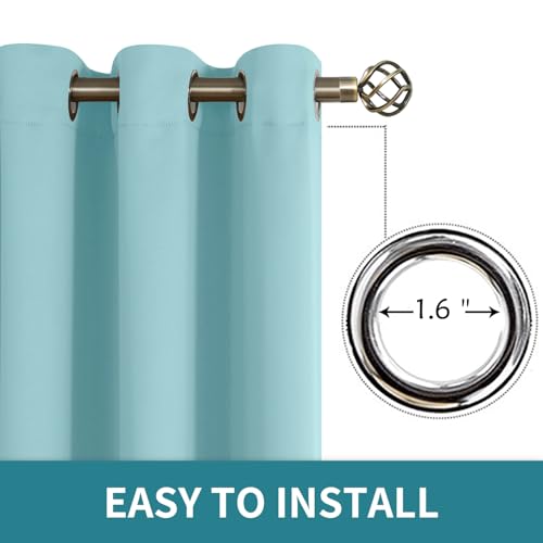 Baby Blue Blackout Curtains for Living Room 84 Inch Long (Baby Blue / 52"W x 84"L (Pack of 2))