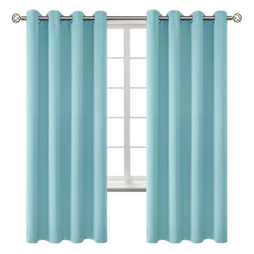 Baby Blue Blackout Curtains for Bedroom 69 Inch Long (Baby Blue / 55"W x 69"L (Pack of 2))