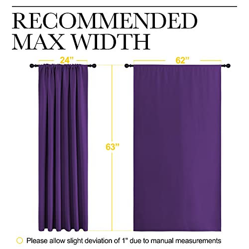 Living Room Curtains for Window (Royal Purple / 62"W x 63"L (Pack of 2))