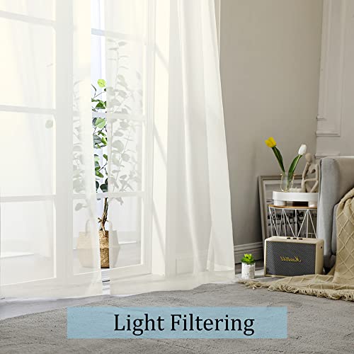 Sheer Curtains (Ivory / 42"W x 50"L (Pack of 2))