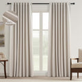Boho Farmhouse Black Out Linen Curtains 84 Inch Length 2 Panels Set for Bedroom Living Room (Natural Linen / 52"W x 84"L (Pack of 2))
