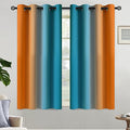 Orange Blue Ombre Curtains 52x54 Inche Long 2 (52"W x 54"L (Pack of 2) / Orange and Blue)