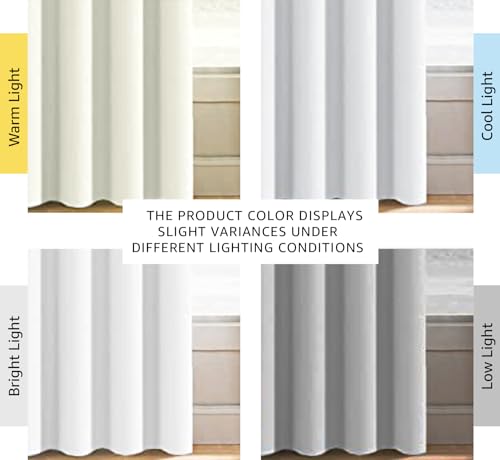 White Curtains for Bedroom Pure White Curtain 96 inches Long for Christmas Thermal Insulated Window Treatment Panel (52"W x 96"L (Pack of 1) / Pure White)
