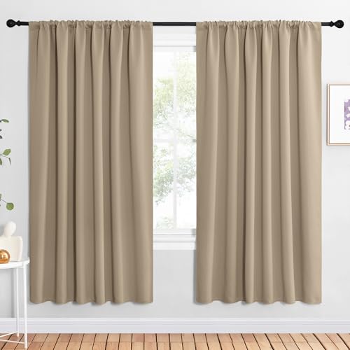 2 Panels Blackout Curtains (Soft Taupe / 62"W x 72"L (Pack of 2))