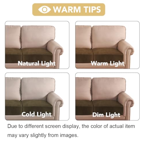 Velvet Stretch Couch Cushion Cover Plush Cushion Slipcover for Chair Loveseat Sofa Cushion Furniture Protector Seat Cushion Sofa Cover (Bronze Brown / 2 Cushion Loveseat)