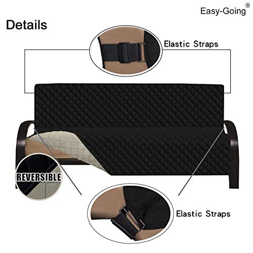 Reversible Couch Cover (Black/Beige / Large Futon)