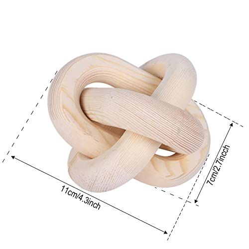 Wood Knot Decor Chain Link Modern Farmhouse Boho Coffee Table Accent (Natural)