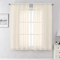 Cream Sheer Curtains 63 Inch Length 2 Panels Set for Living Room (42"W x 63"L (Pack of 2) / Cream)