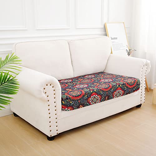 Printed Couch Cushion Covers (Red & Black / Seat Cover Medium)