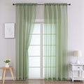 Sage Green Sheer Curtains 78 Inches Long 2 Panels Set for Living Room (Sage Green / 42"W x 78"L (Pack of 2))