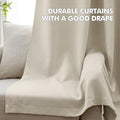 Cream Beige Blackout Bedroom Curtains Drapes 96 Inch Long 52"x96" (Cream Beige / 52"W x 96"L (Pack of 2))