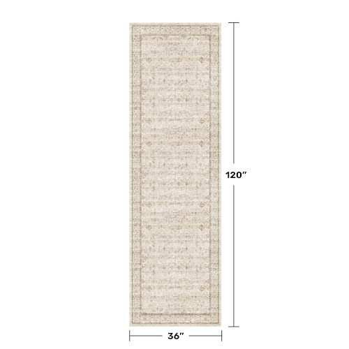Beige 3x10 Washable Long Hallway Runner Rug Non Slip (3' x 10' (Runner) / Light Sand Beige)
