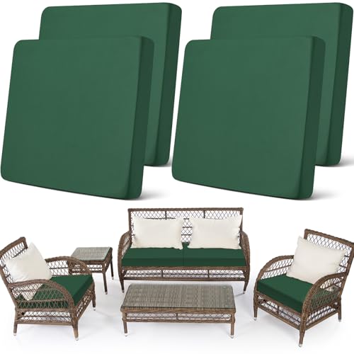 4 Pcs Stretch Cushion Covers (Pine Green / Seat Cover)