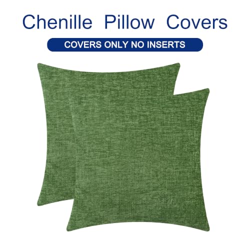 Decorative Couch Throw Pillow Covers 20 X 20 Inches Forest Green (20" x 20" (Pack of 2) / Forest Green)